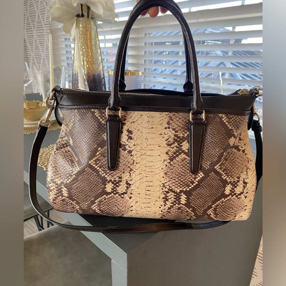 Coach Morgan Satchel In Python Snakeskin Embossed… - image 6